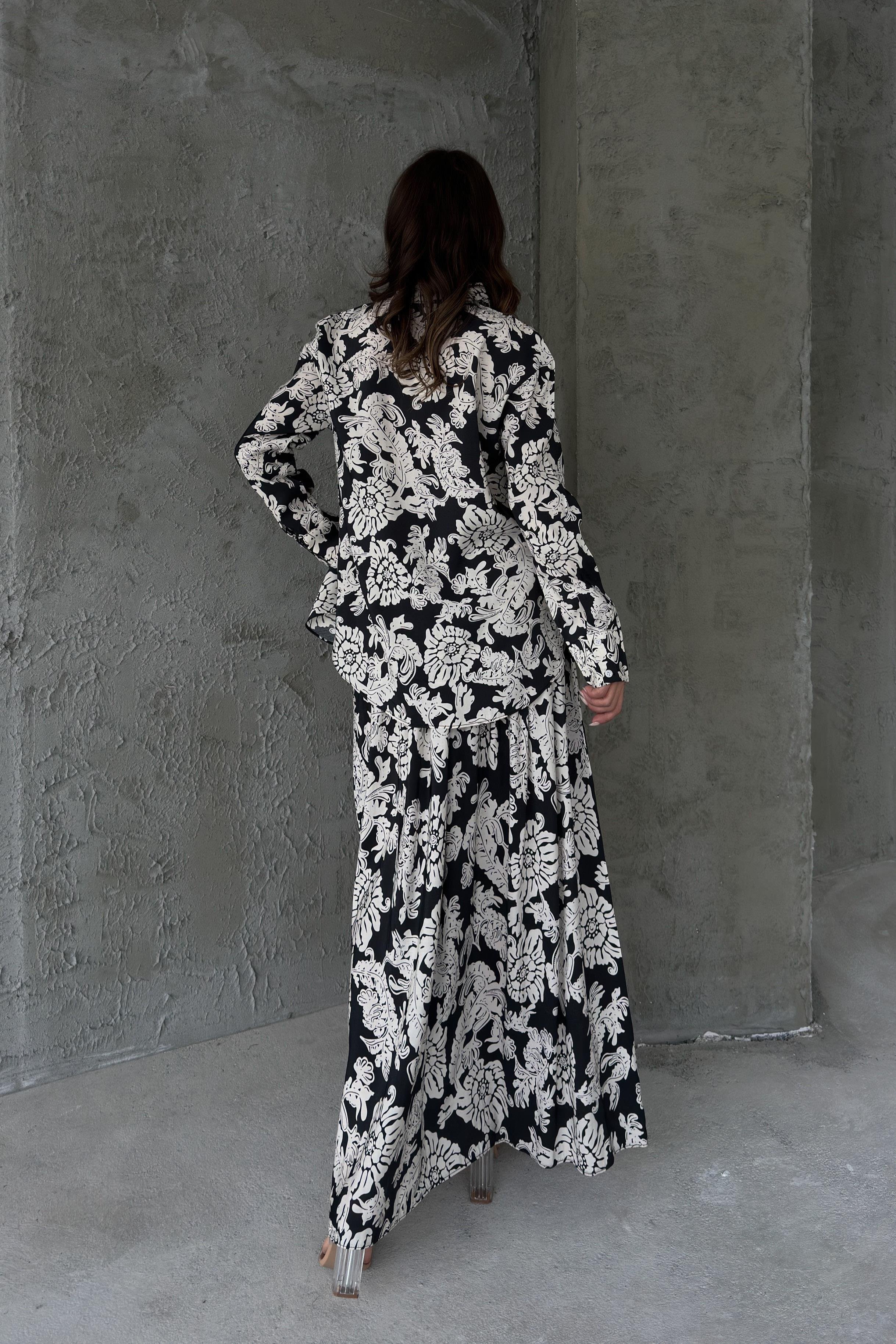 Jose Çiçek Desen Pileli Etek 4033-08