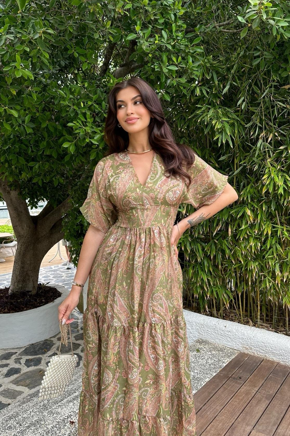 Julia Fırfırlı Wual Elbise 2628-08