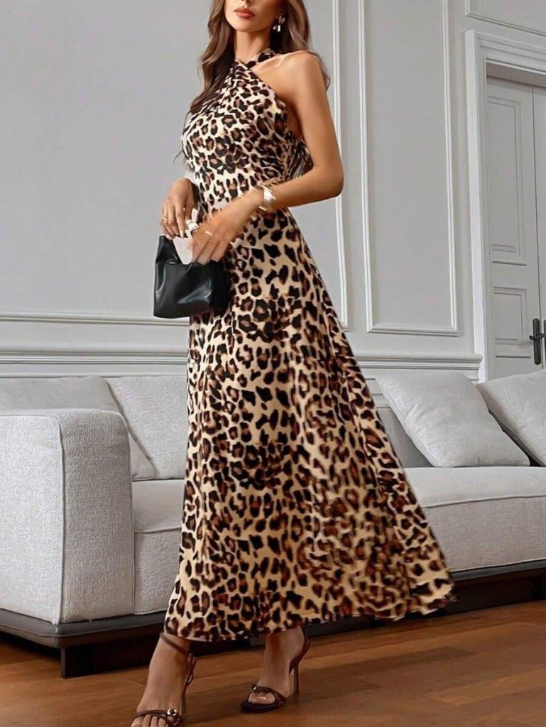 Kadın Omuzlardan Açık Boyundan çapraz Bağlama Detaylı Süprem Elbise