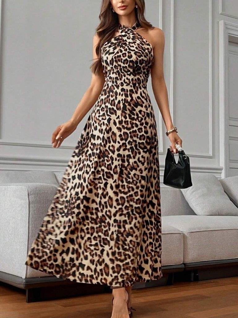 Kadın Omuzlardan Açık Boyundan çapraz Bağlama Detaylı Süprem Elbise