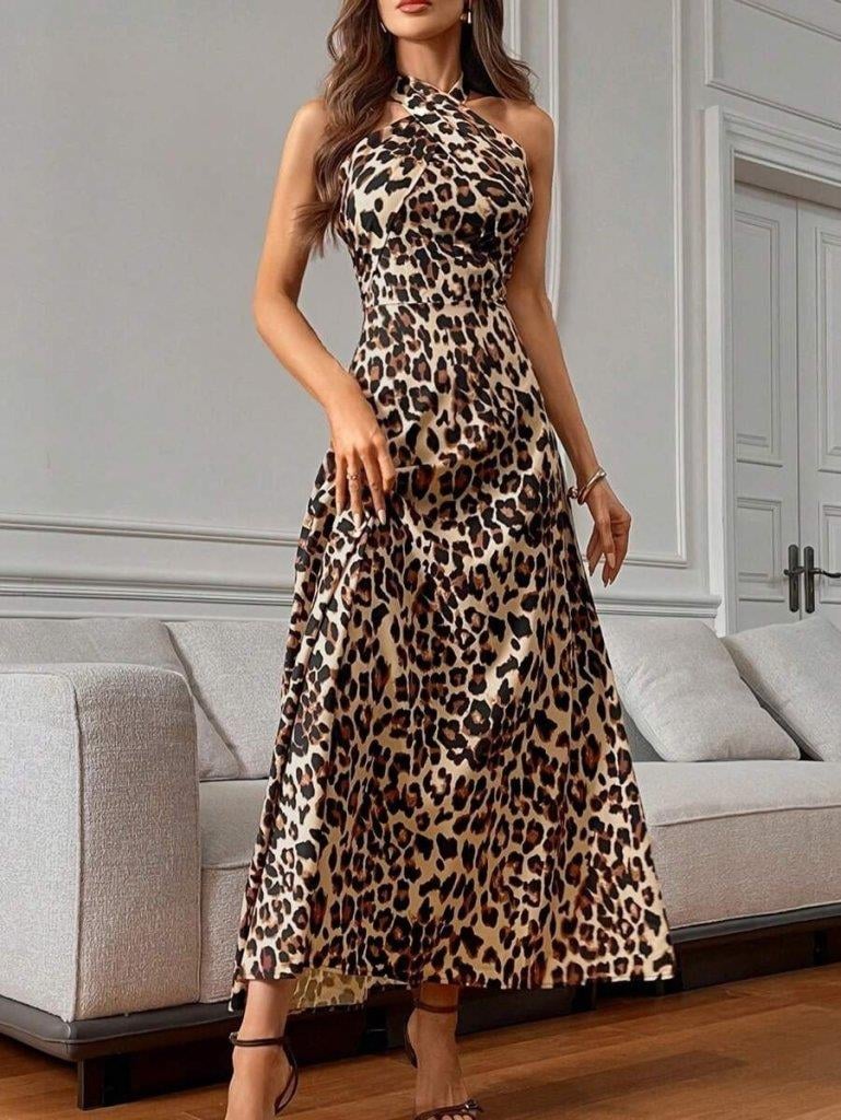 Kadın Omuzlardan Açık Boyundan çapraz Bağlama Detaylı Süprem Elbise