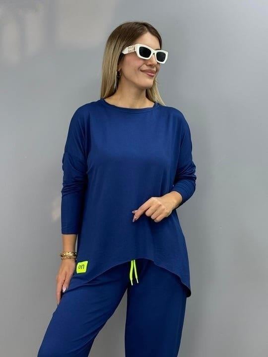 Kadın Uzun Kollu Arma Detaylı Iki Iplik Viskon Ikili Takım