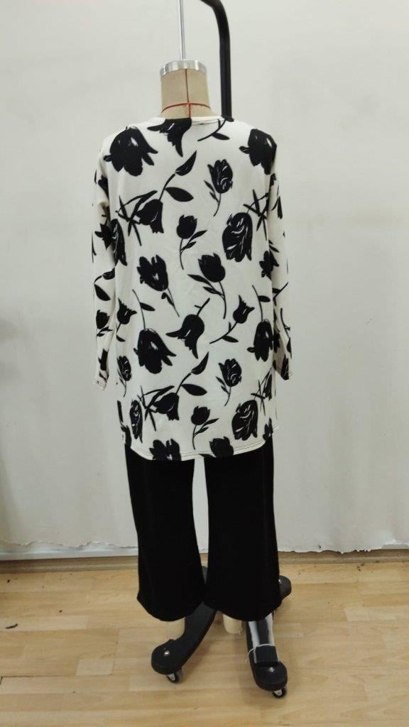 Kadın Uzun Kollu önü Açık Modal Ceket Kolsuz Viskon Iki Iplik Bluz Ve Pantolon üçlü Takım