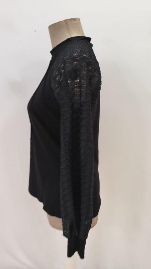 Kadın Uzun Kollu Yarı Balıkçı Yaka önü Nervürlü Viskon Iki Iplik Bluz