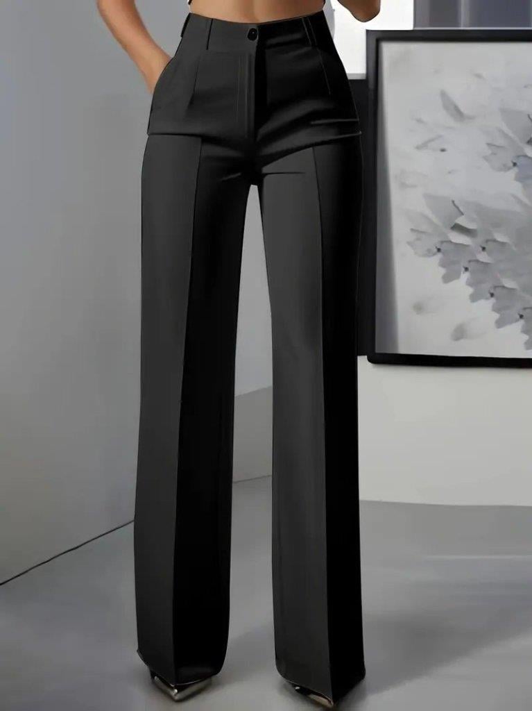 Kadın Yüksek Bel Cepli Ithal Krep Pantolon