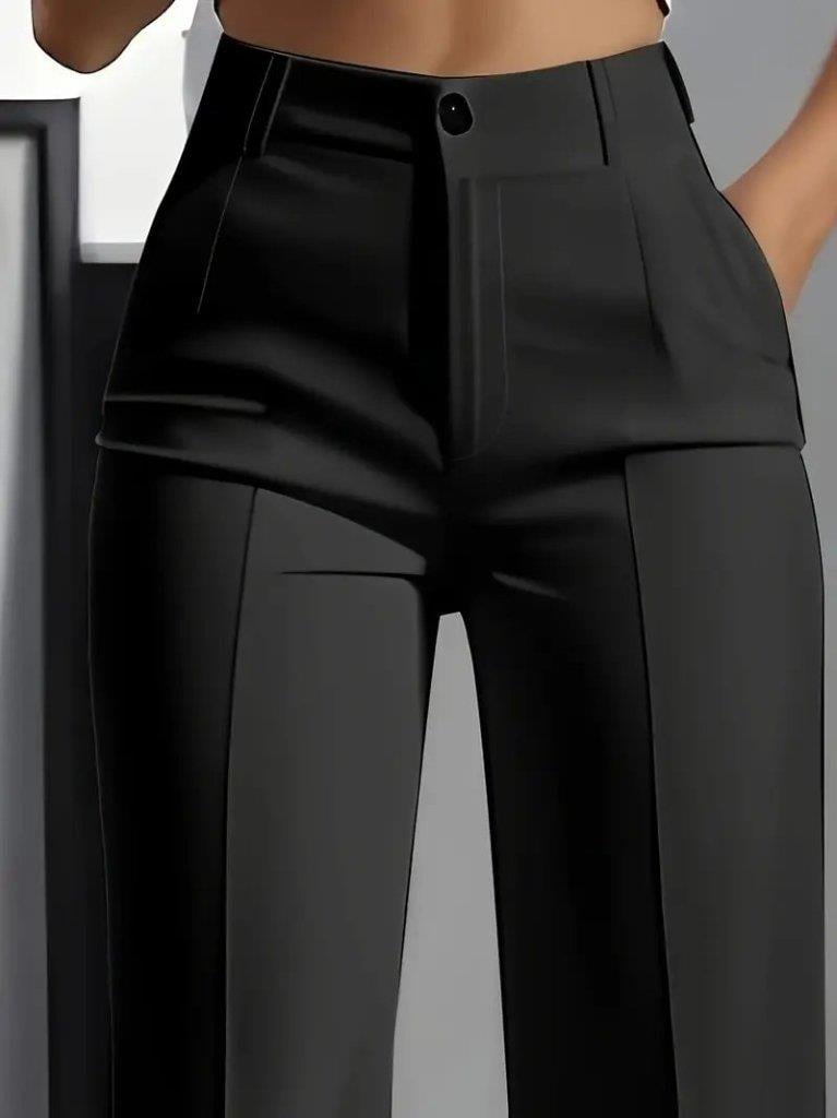 Kadın Yüksek Bel Cepli Ithal Krep Pantolon