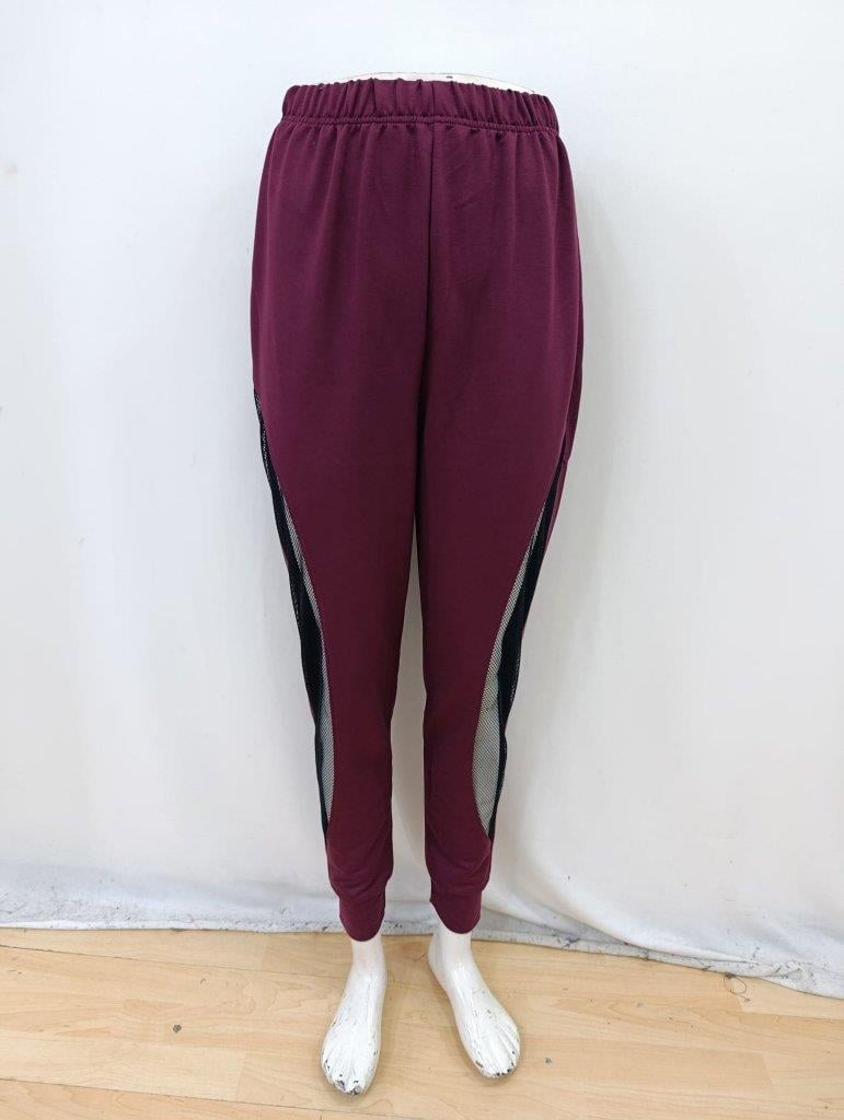 Kadın Yüksek Bel File Detaylı Dar Kesim Viskon Iki Iplik Pantolon