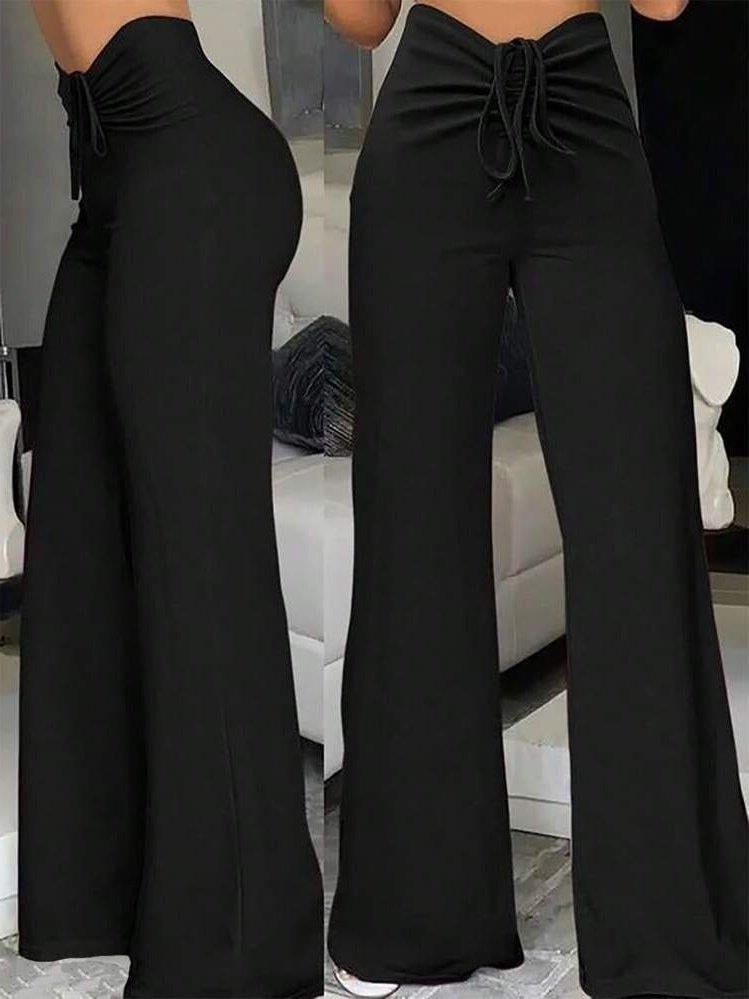 Kadın Yüksek Bel önden Büzgülü Ispanyol Ithal Krep Pantolon