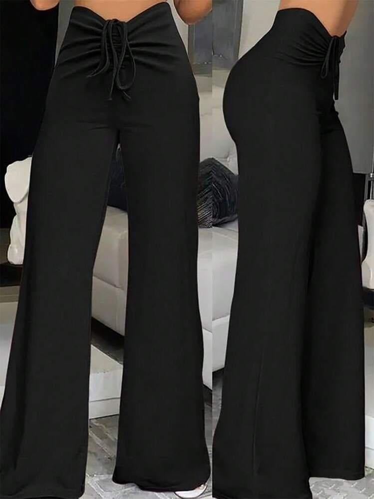 Kadın Yüksek Bel önden Büzgülü Ispanyol Ithal Krep Pantolon