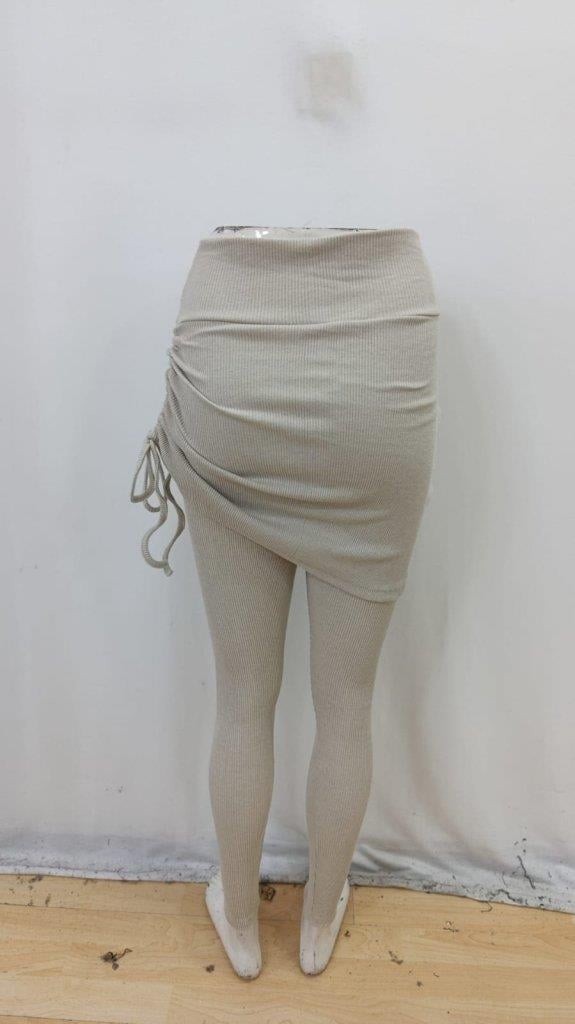 Kadın Yüksek Bel Yandan Büzgülü Alttan Uzun Kaşkorse Tayt Etek