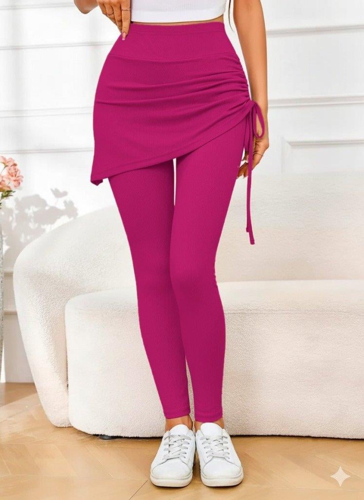 Kadın Yüksek Bel Yandan Büzgülü Alttan Uzun Kaşkorse Tayt Etek