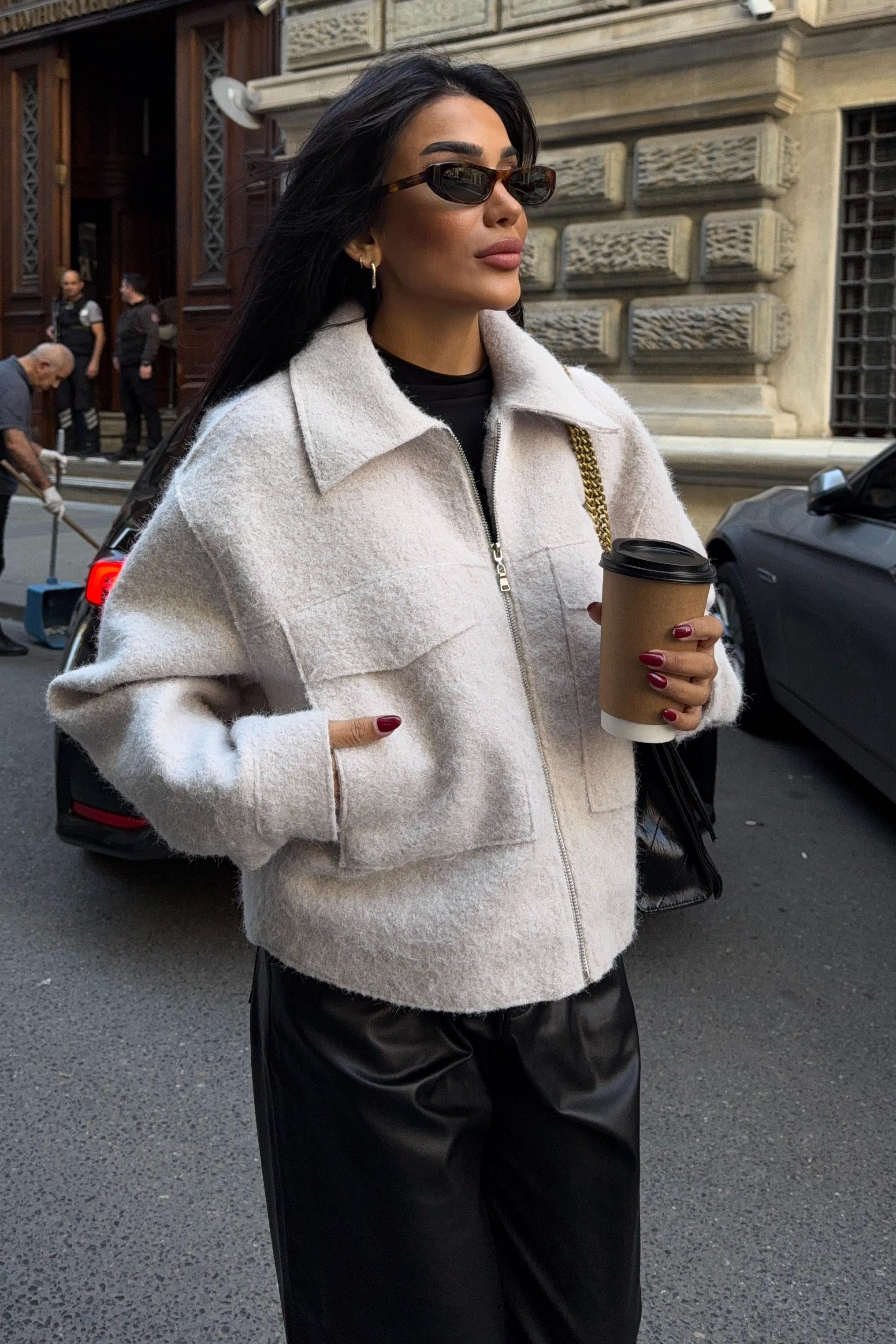 Kamyoner Yaka Premium Kaşe Ceket 6134