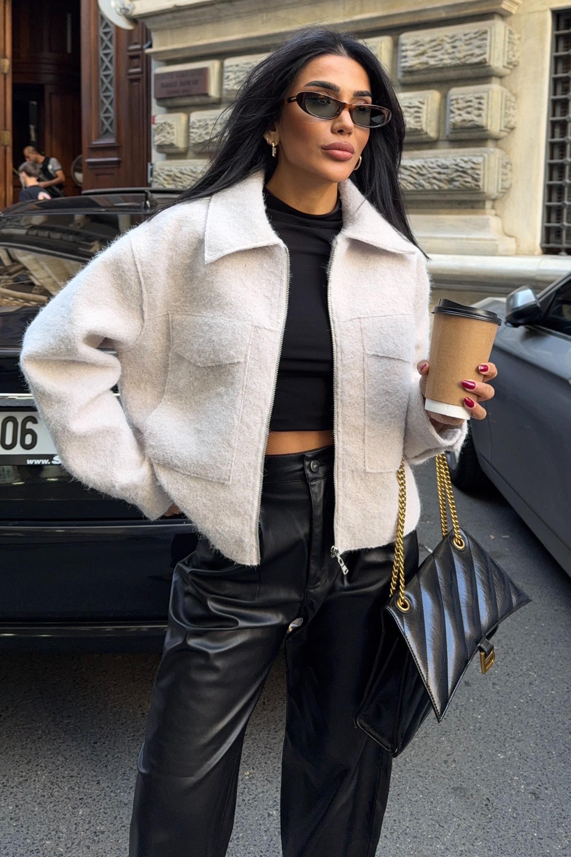 Kamyoner Yaka Premium Kaşe Ceket 6134