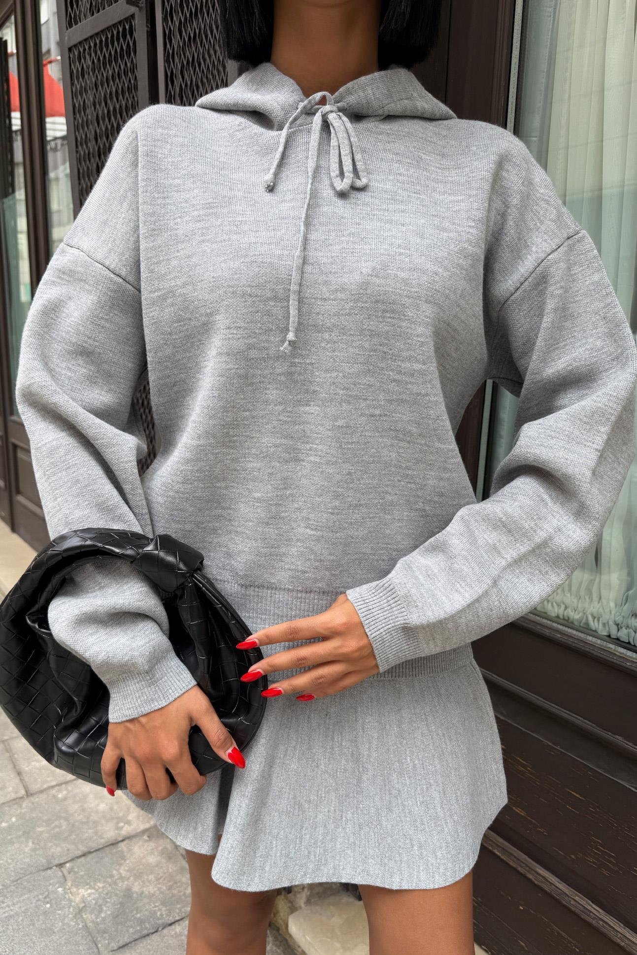 Kapüşonlu ve Etekli Triko Takım 10224 R1-H-K1