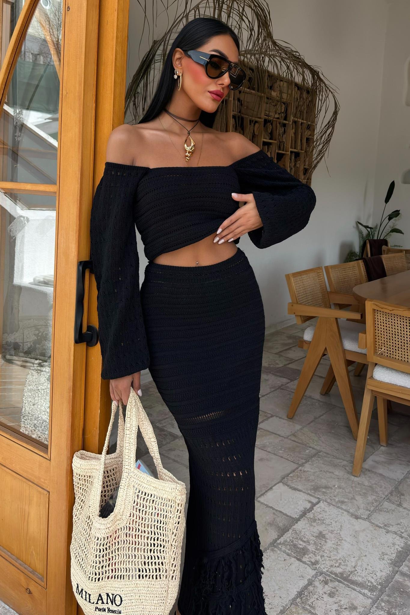 Karpuz Kollu Etnik Triko Takım 10094 R3-J-K4