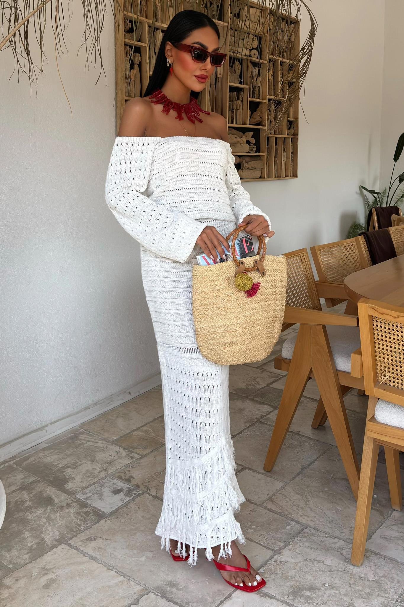 Karpuz Kollu Etnik Triko Takım 10094 R3-J-K4