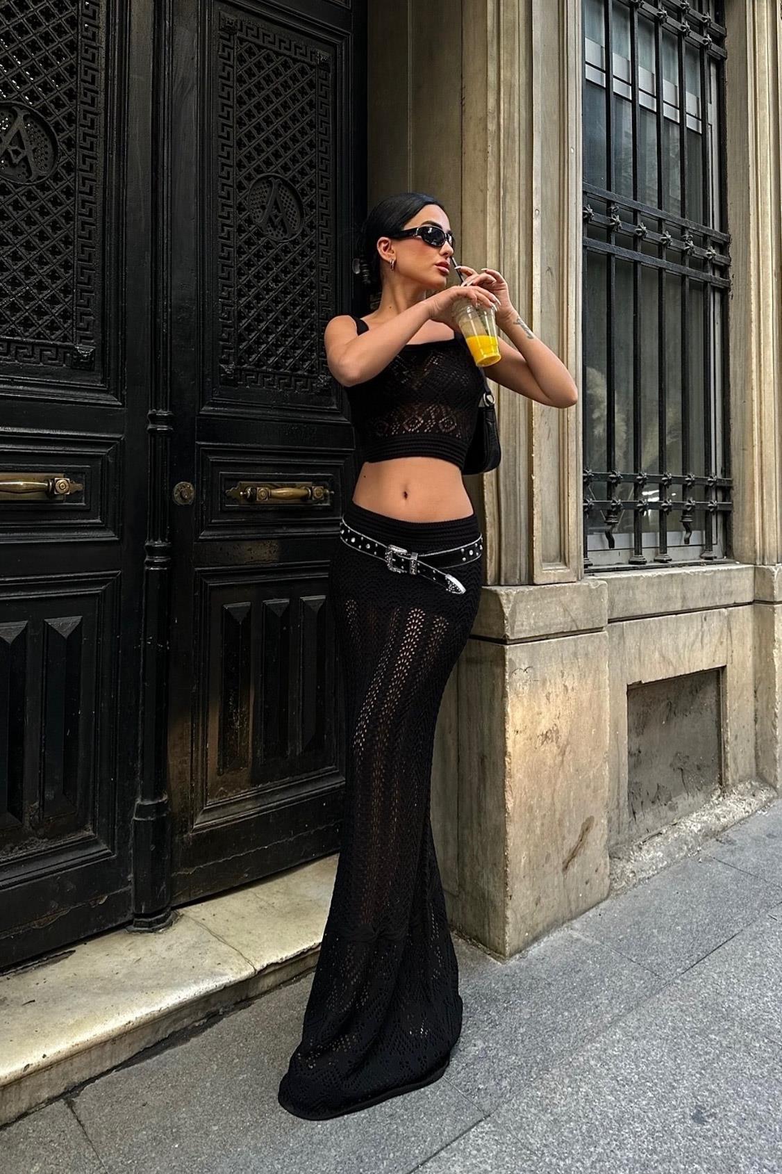 Kayla Dantel Desenli Crop Takım 9840 R2-I-K4