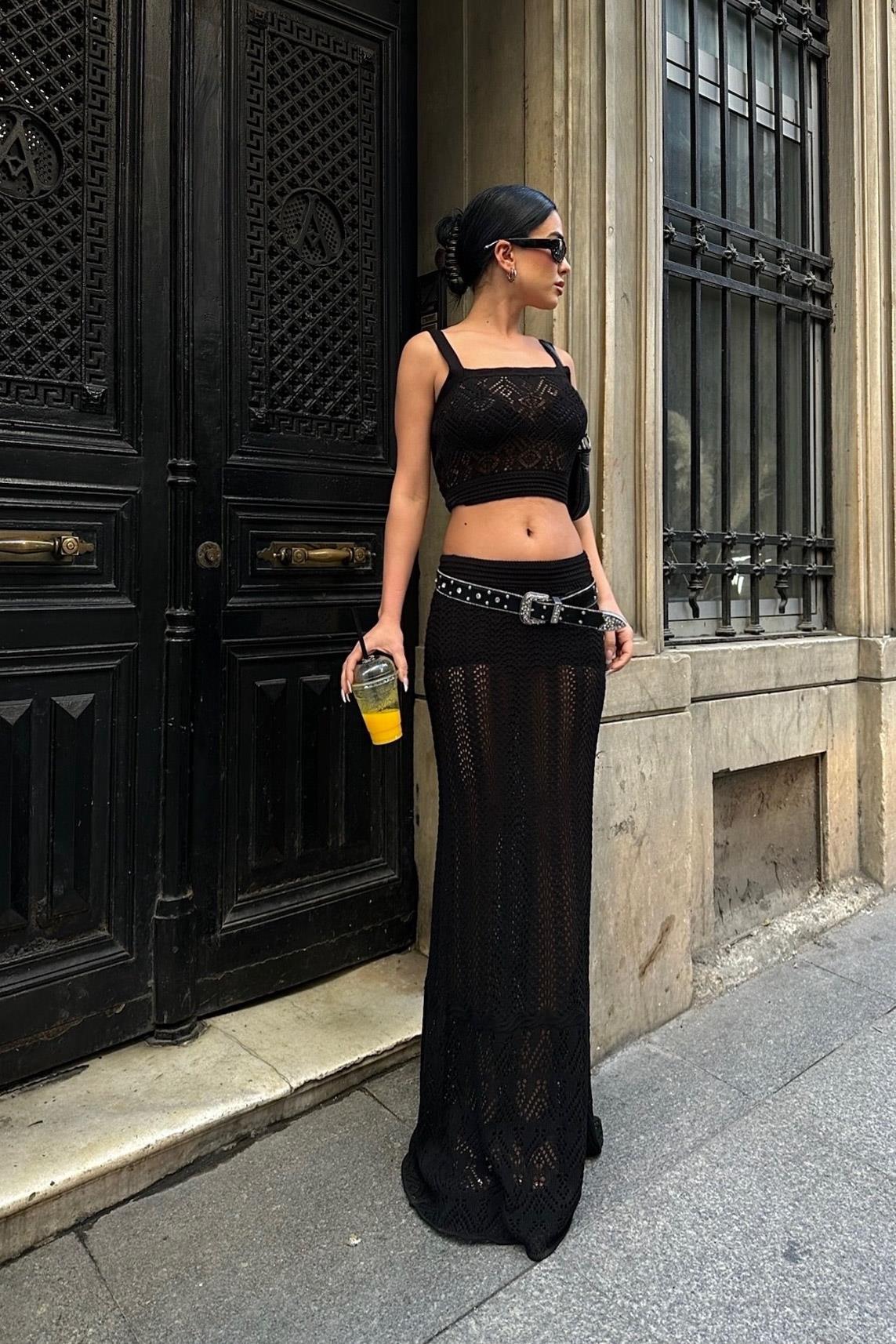 Kayla Dantel Desenli Crop Takım 9840 R2-I-K4