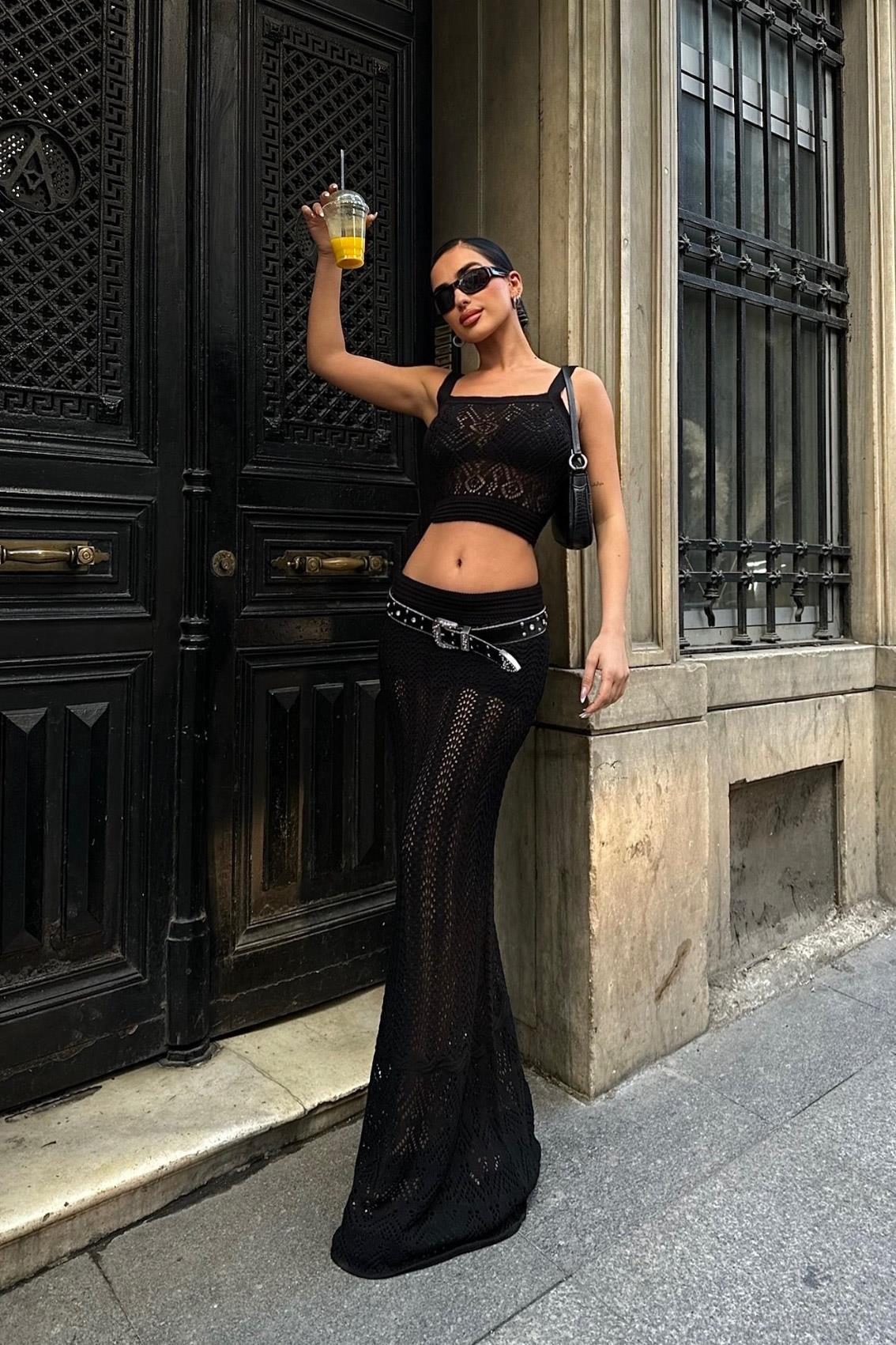 Kayla Dantel Desenli Crop Takım 9840 R2-I-K4