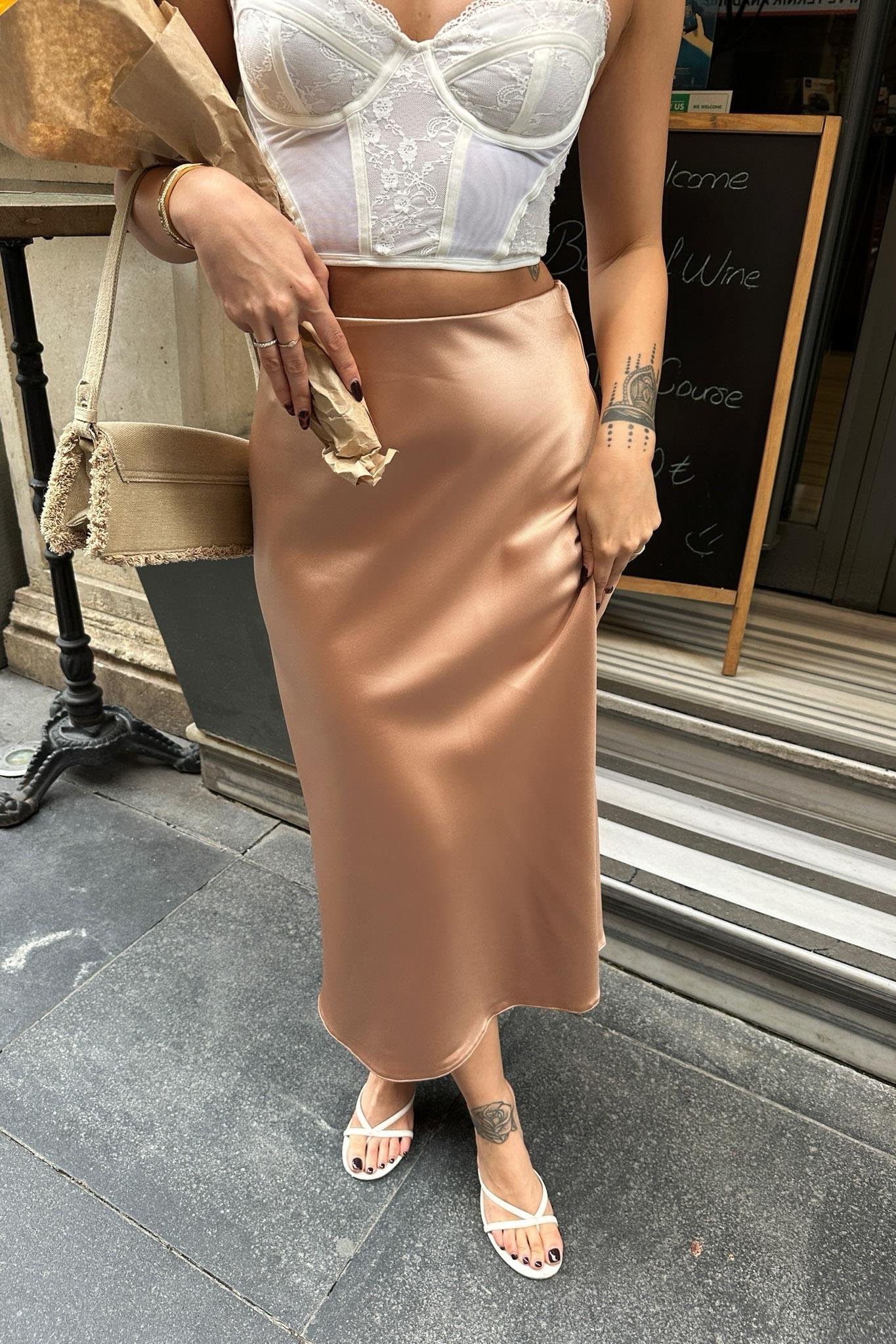 Keria Verev Kesim Saten Etek 4034-08