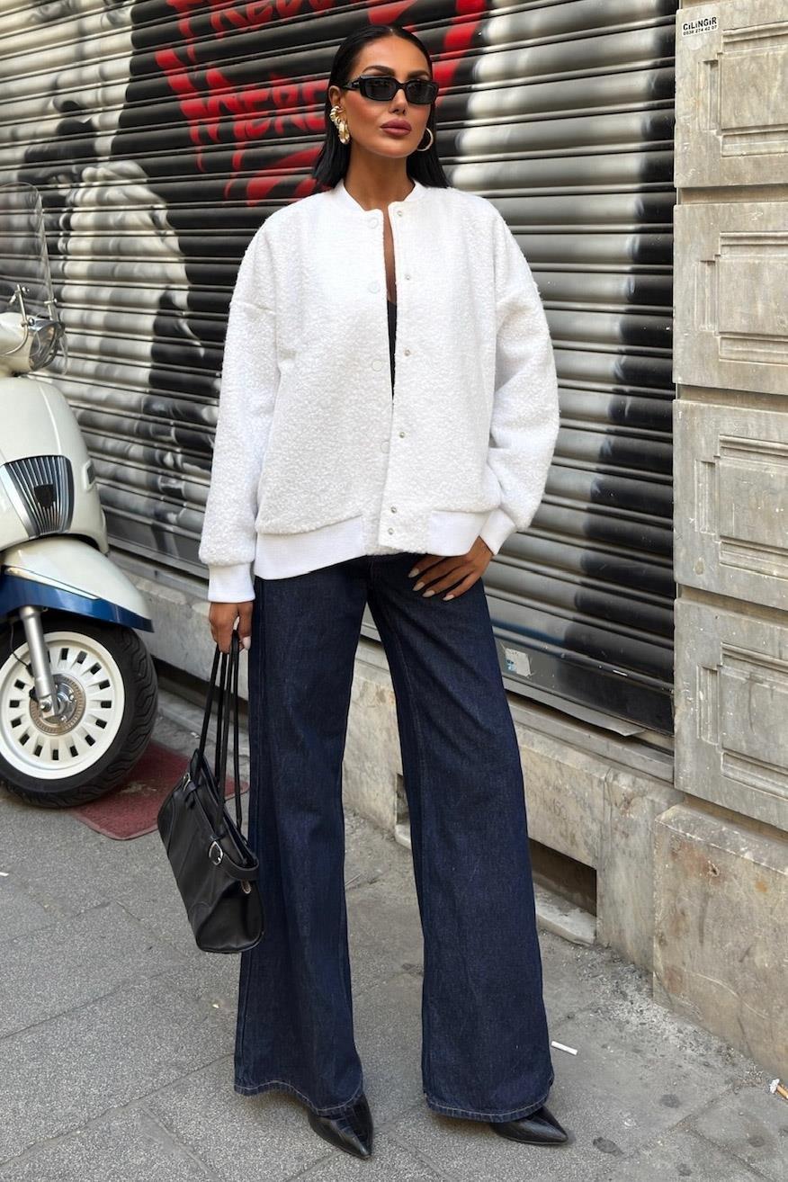 Kıvırcık Kürklü İçi Astarlı Bomber Ceket 6120 R11-A-K3