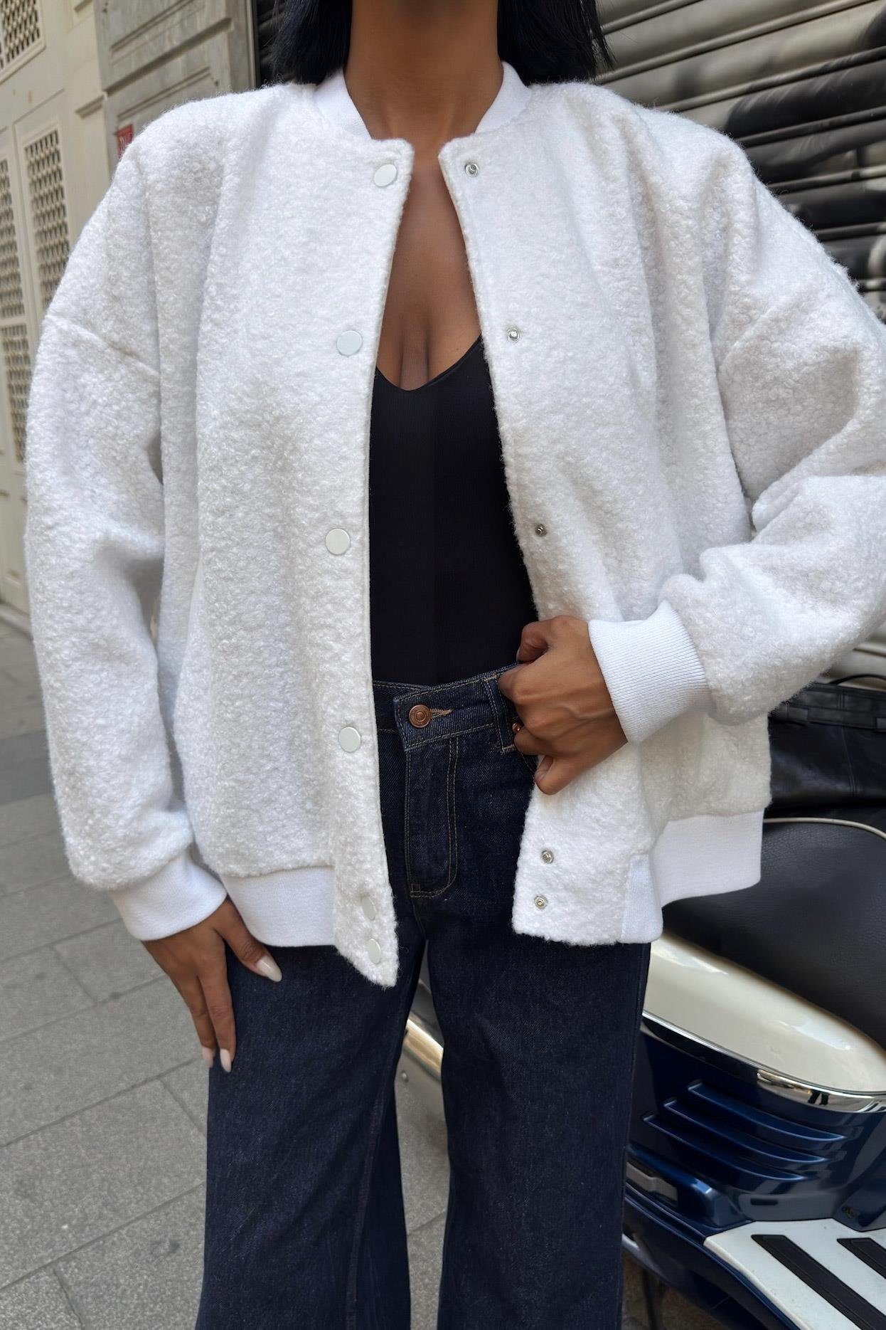 Kıvırcık Kürklü İçi Astarlı Bomber Ceket 6120 R11-A-K3