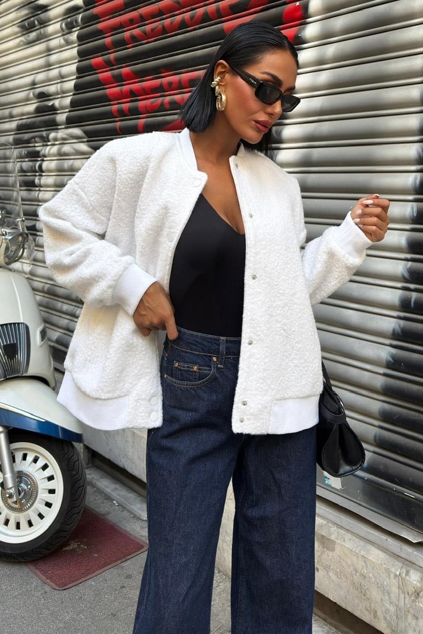 Kıvırcık Kürklü İçi Astarlı Bomber Ceket 6120 R11-A-K3