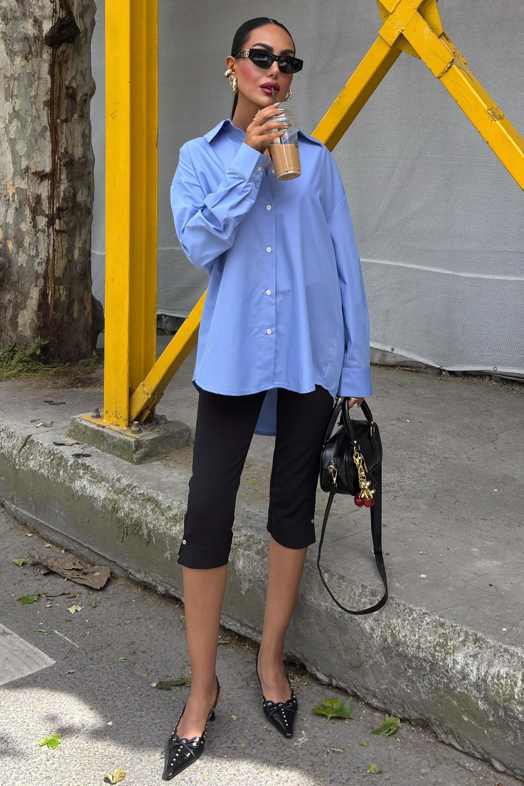 Klasik Oversize Poplin Gömlek 3421 R8-H-K4