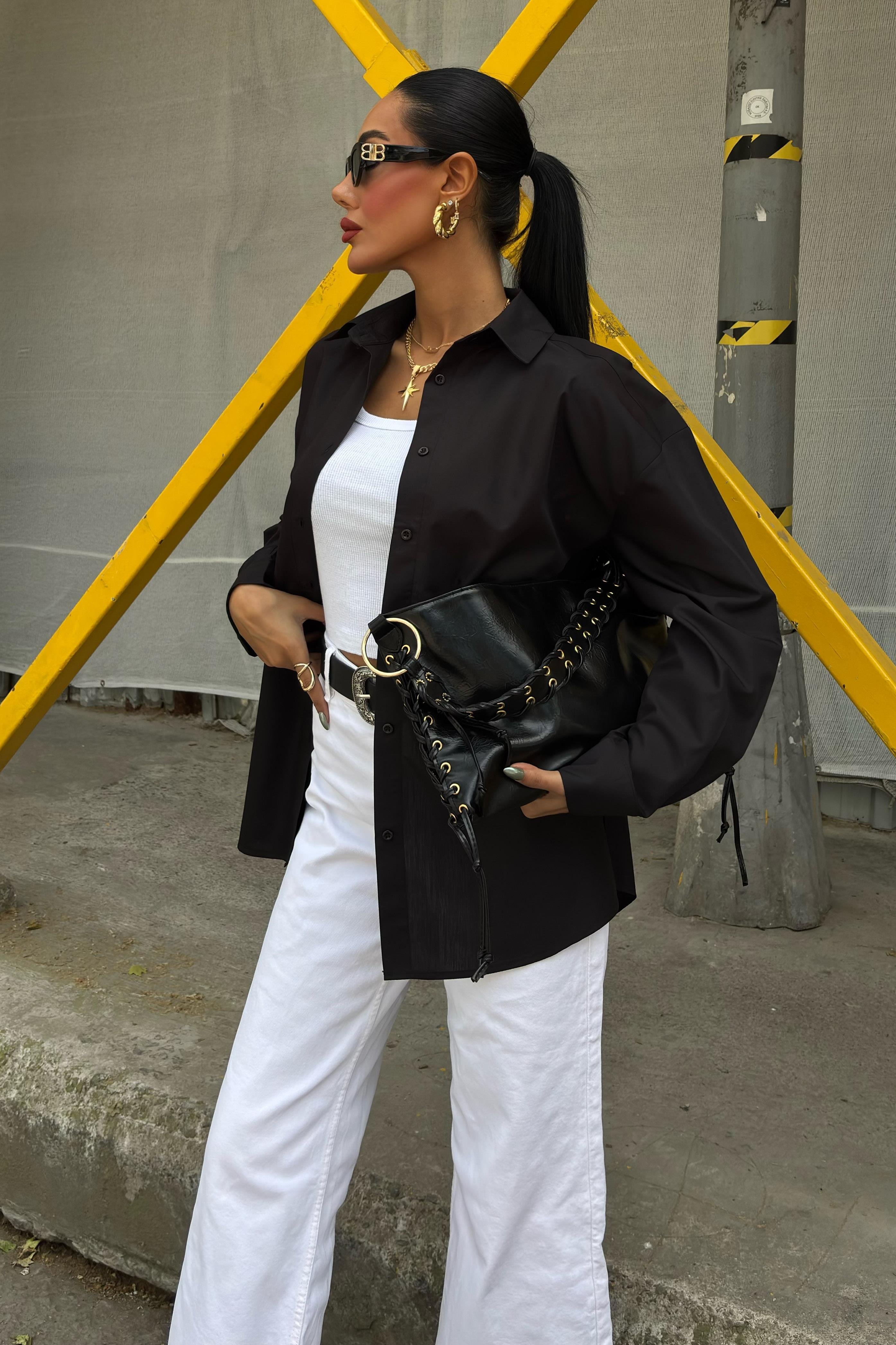 Klasik Oversize Poplin Gömlek 3421 R8-H-K4