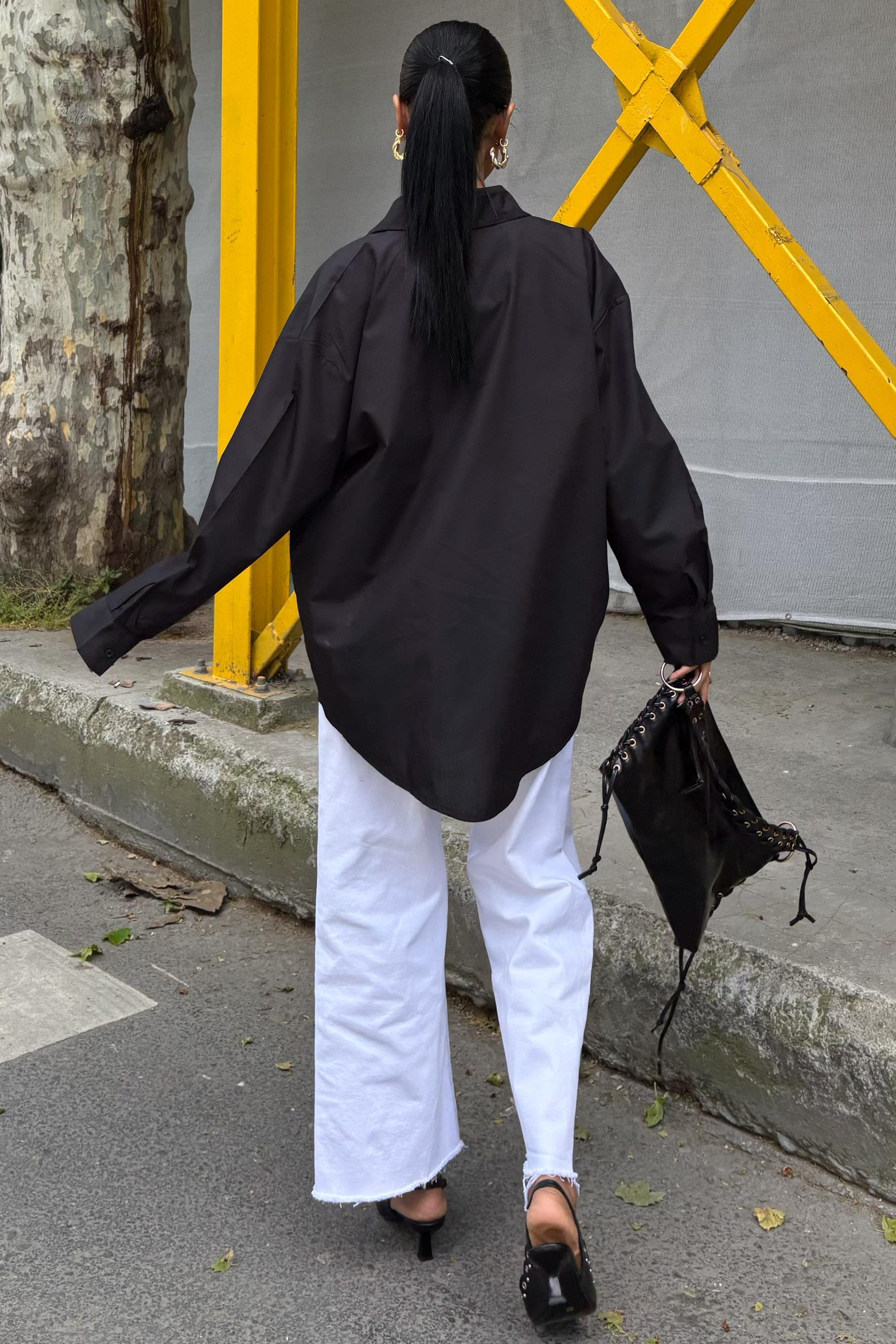 Klasik Oversize Poplin Gömlek 3421 R8-H-K4