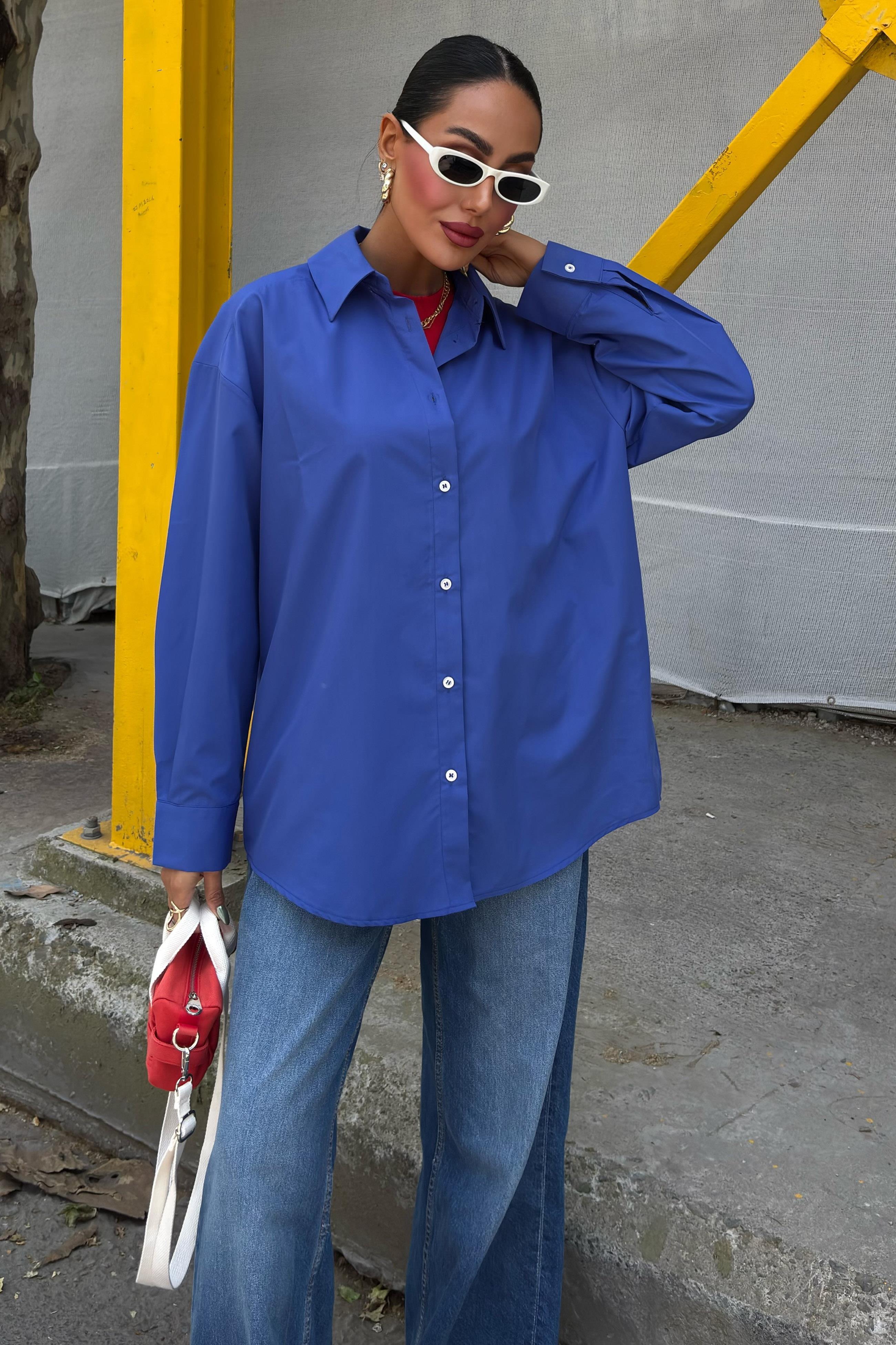 Klasik Oversize Poplin Gömlek 3421 R8-H-K4