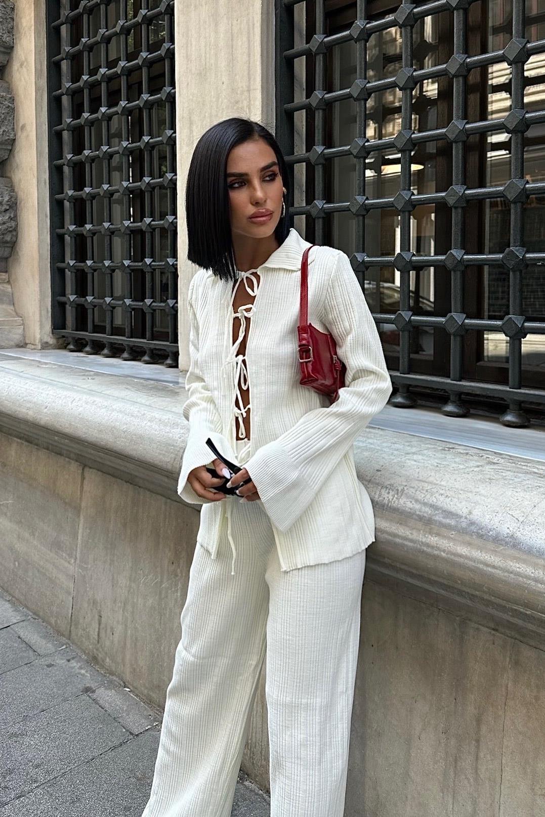 Krysia İp Bağlama Detay Fitilli Takım 9959 R4-C-K2