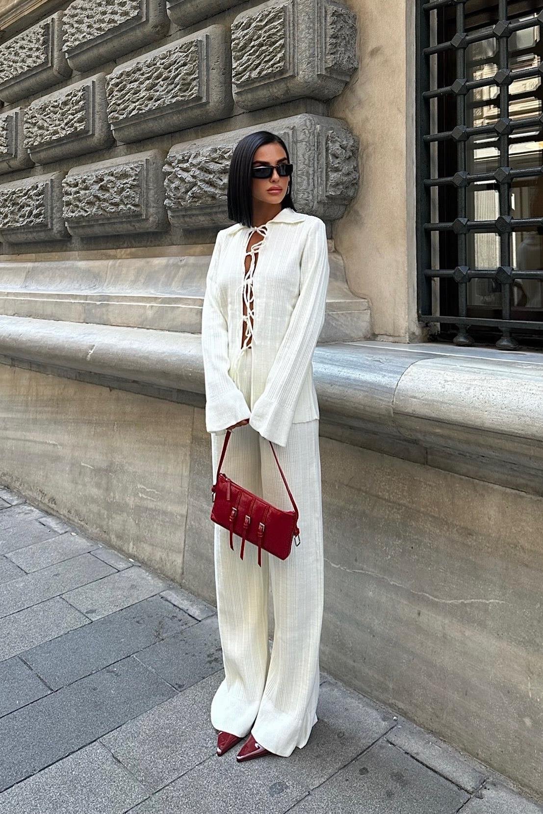 Krysia İp Bağlama Detay Fitilli Takım 9959 R4-C-K2