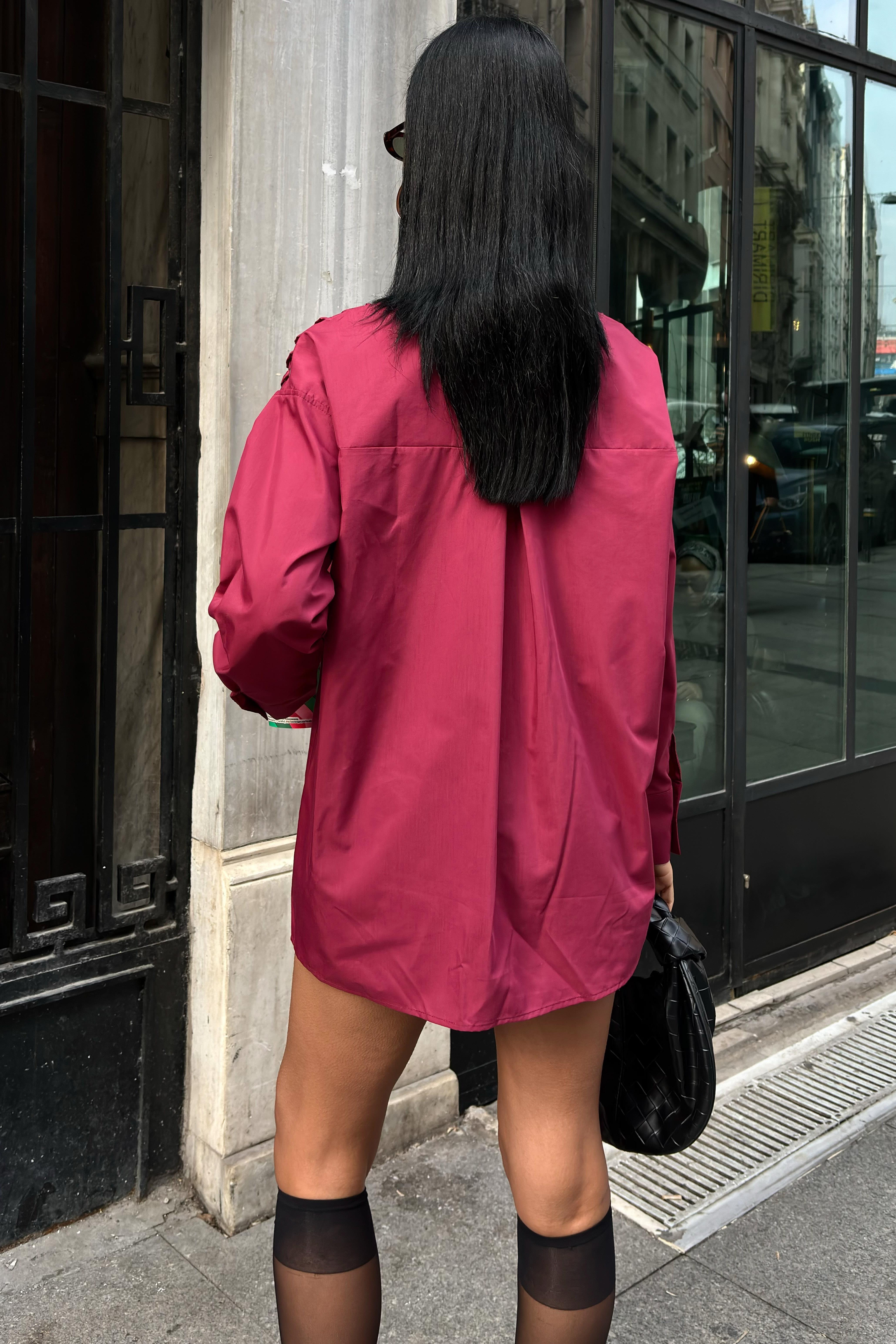 Kuşgözü ve Biye Detaylı Poplin Gömlek 3419 R6-H-K4