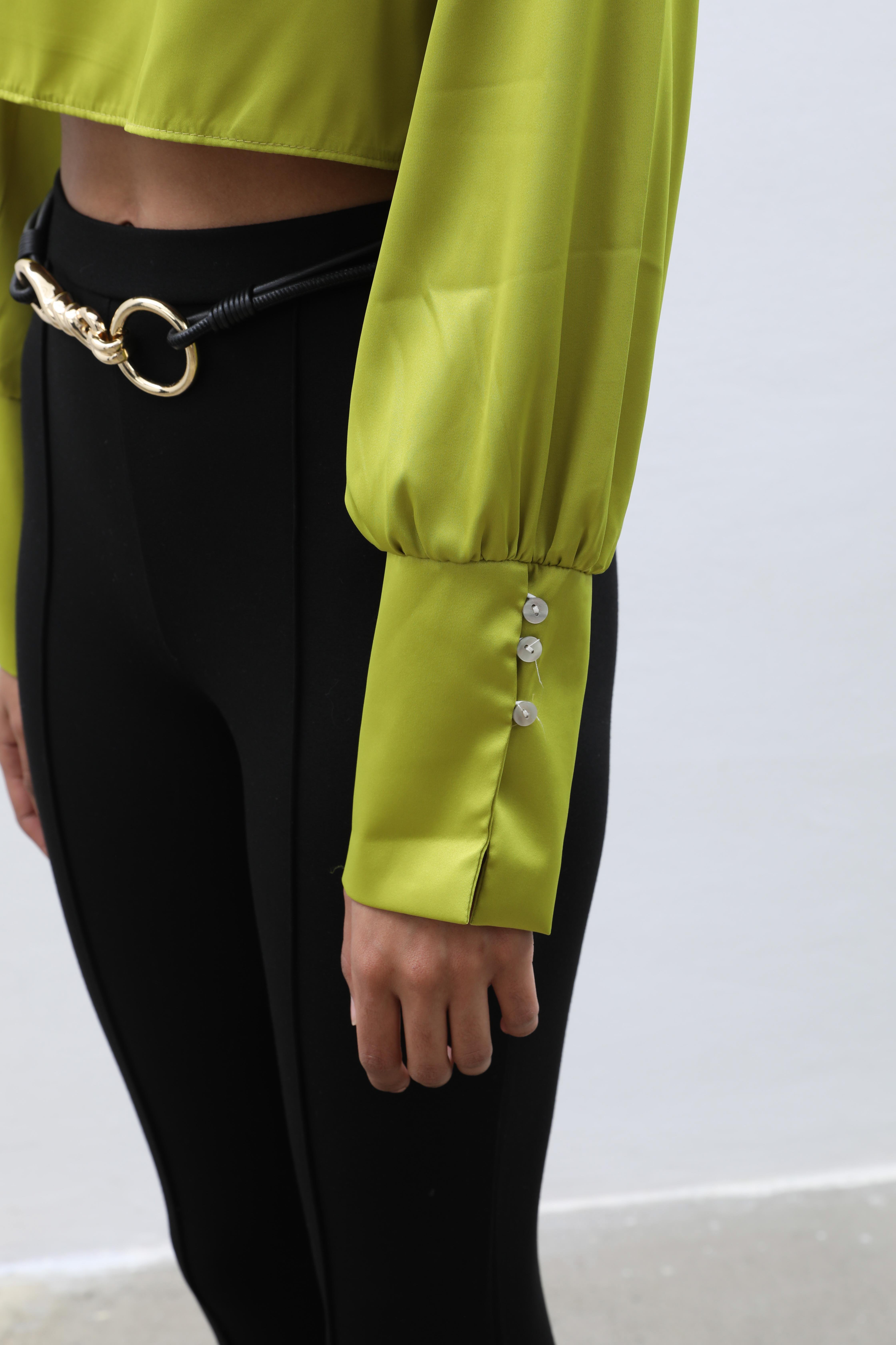 Laura Sırt Dekolteli Saten Bluz 3396-08