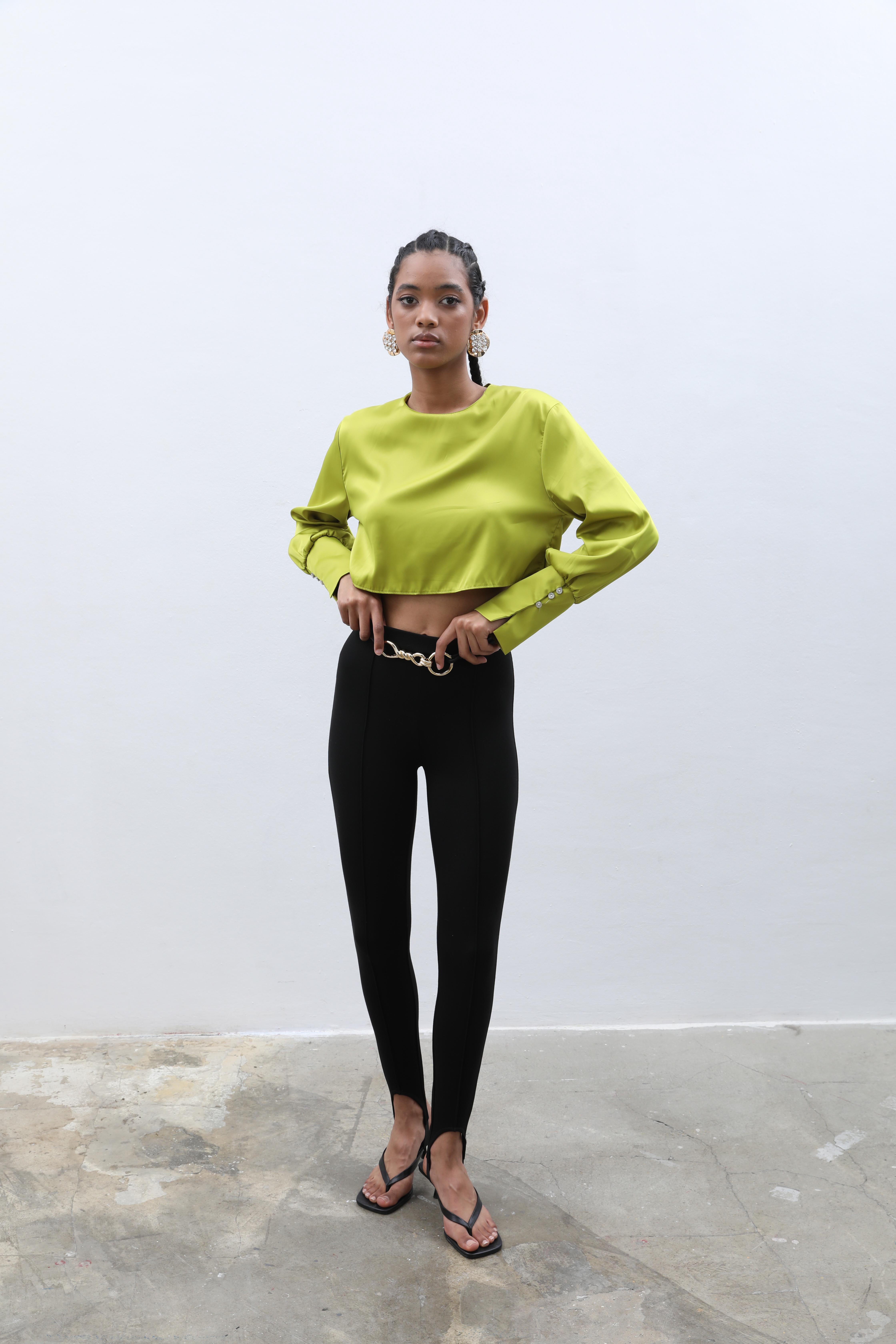 Laura Sırt Dekolteli Saten Bluz 3396-08