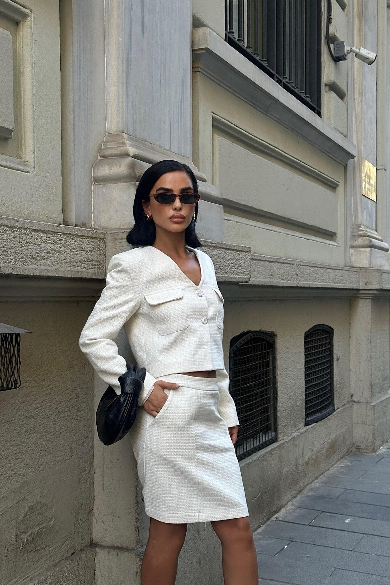 Laure Işıltılı Mini Etek Takım 9949