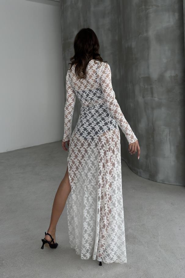 Lilie Dantelli Yırtmaç Detay Elbise 2735-8