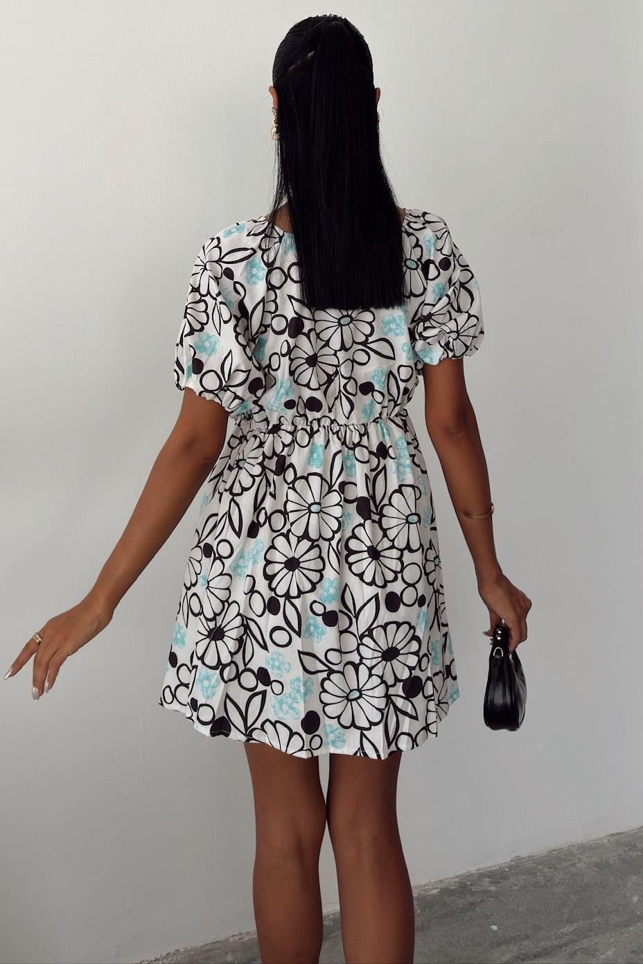 Lindsey Çiçek Desenli Elbise 2276-10 R6-G-K4