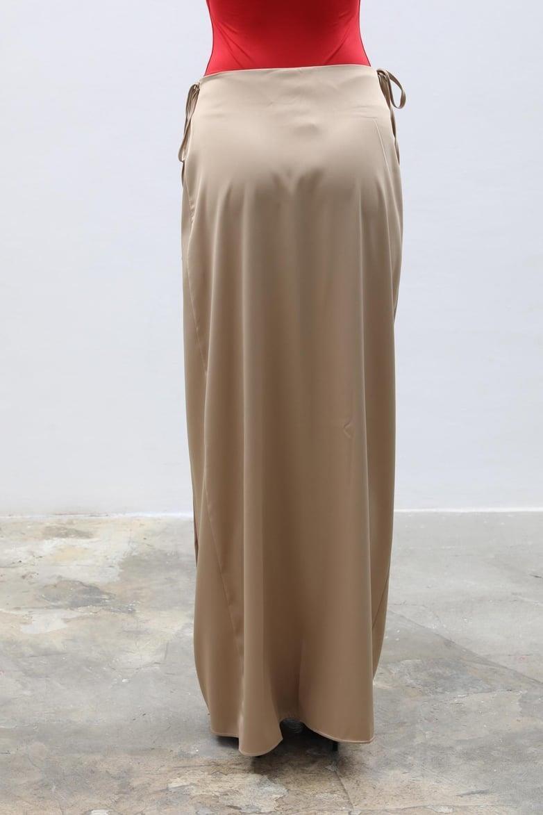 Lisa Yandan Bağlamalı Saten Etek 4035-08