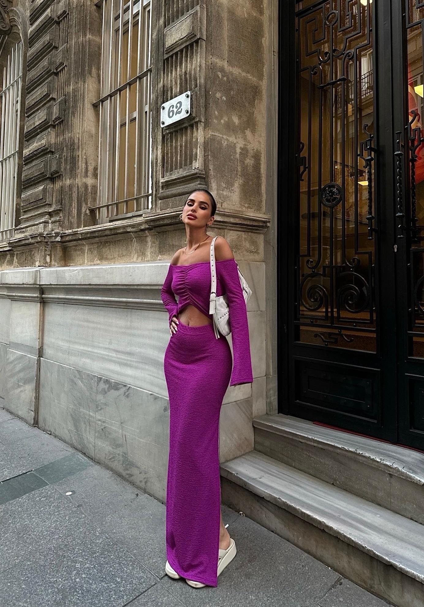 Lita Cut Out Büzgülü Elbise 2715-8 R8-H-K3