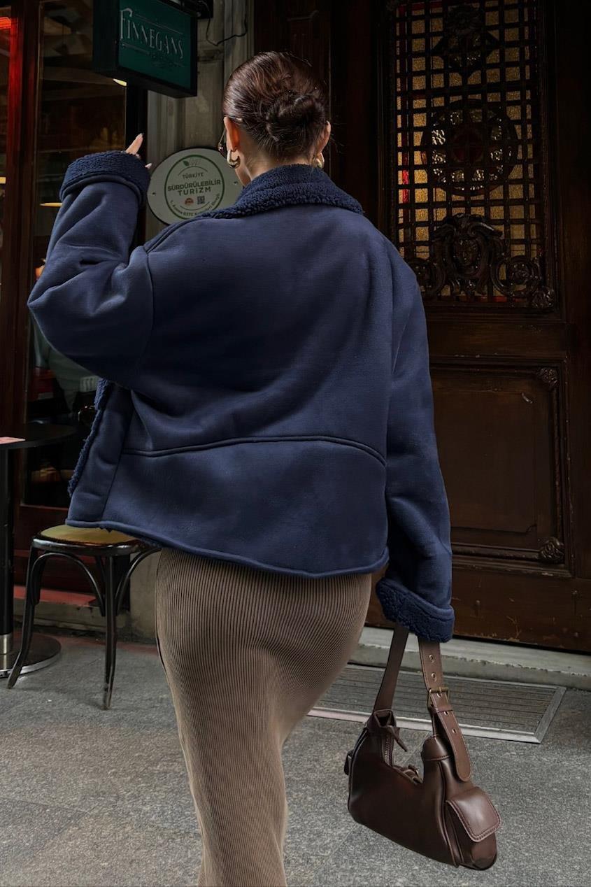 Lolita Uzun Kollu Süet Ceket 6115 R11-A-K4