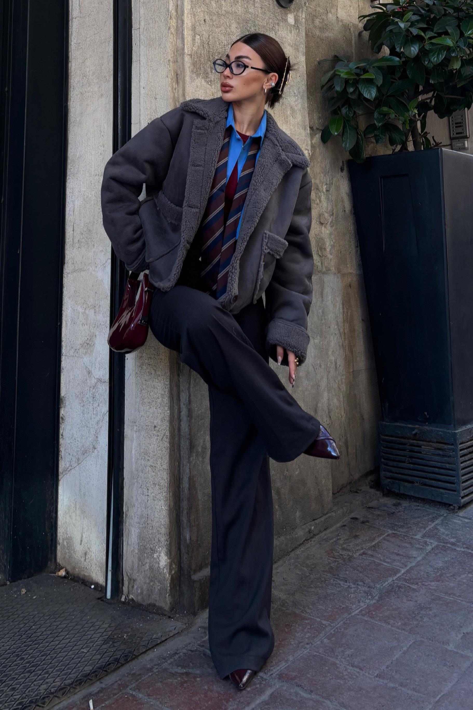 Lolita Uzun Kollu Süet Ceket 6115 R11-A-K4