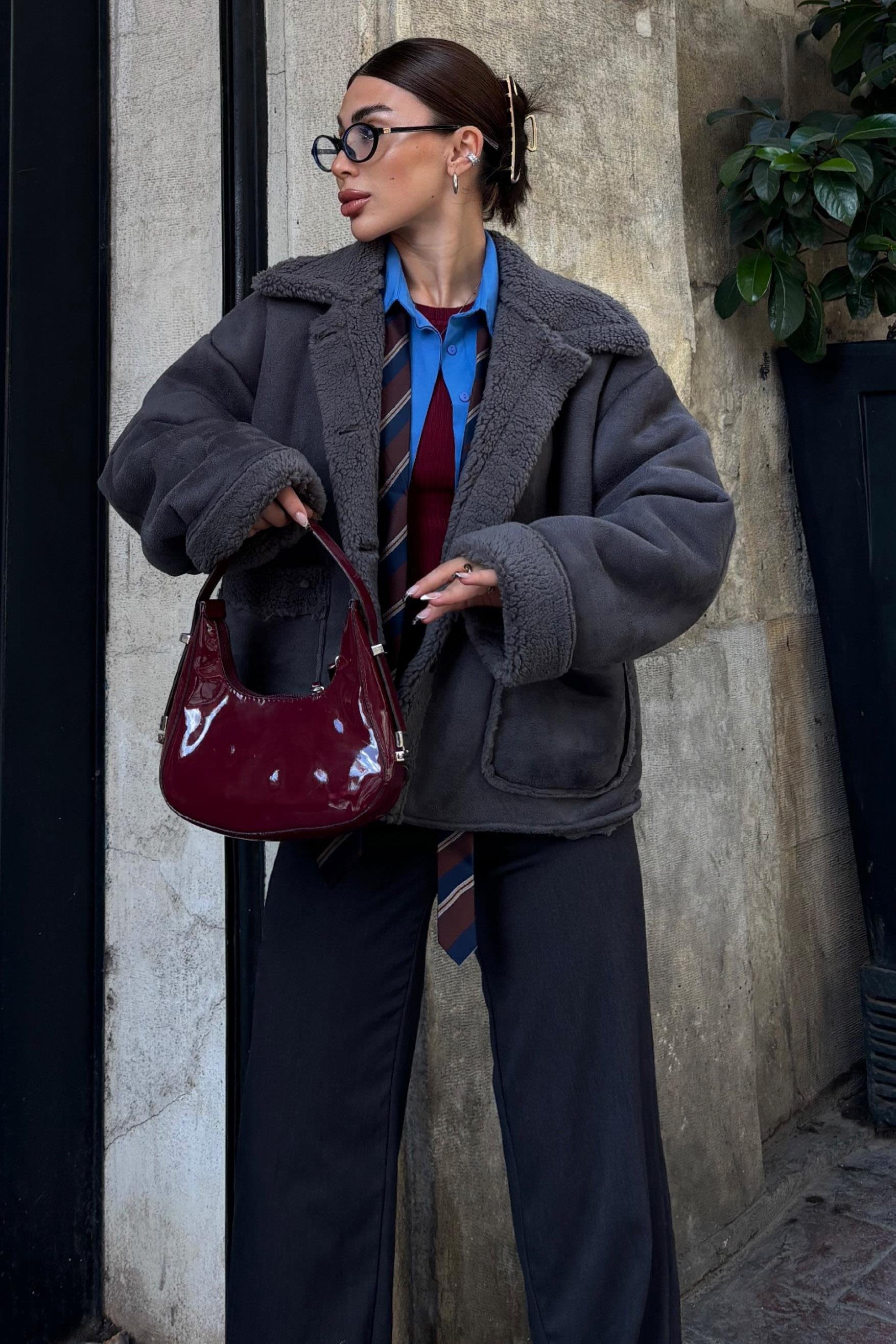 Lolita Uzun Kollu Süet Ceket 6115 R11-A-K4