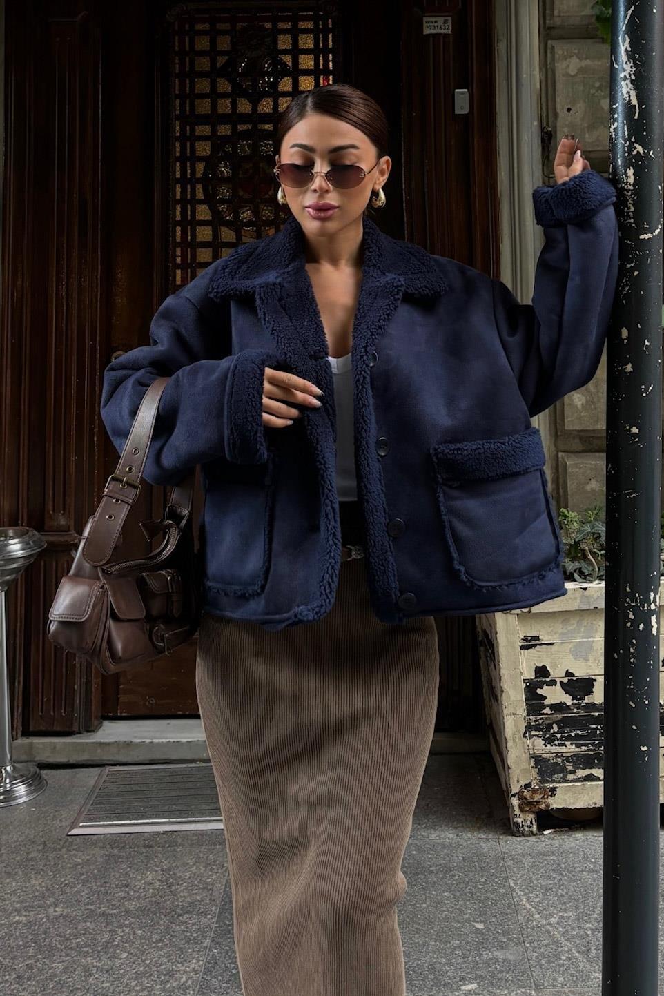 Lolita Uzun Kollu Süet Ceket 6115 R11-A-K4