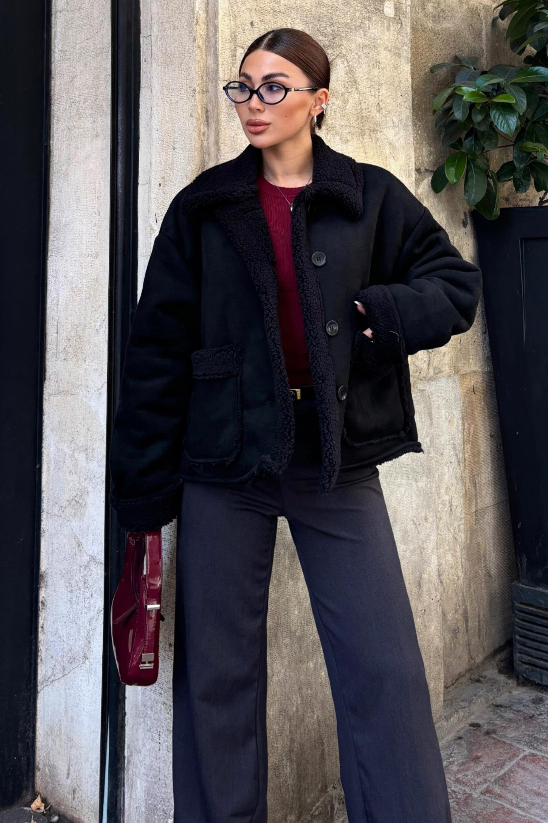 Lolita Uzun Kollu Süet Ceket 6115 R11-A-K4