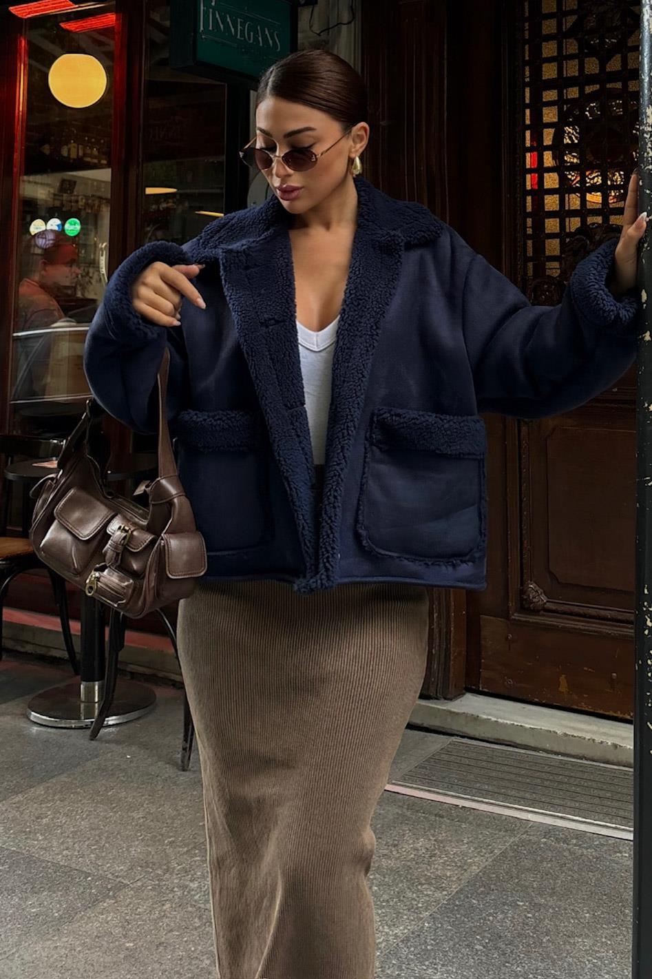 Lolita Uzun Kollu Süet Ceket 6115 R11-A-K4