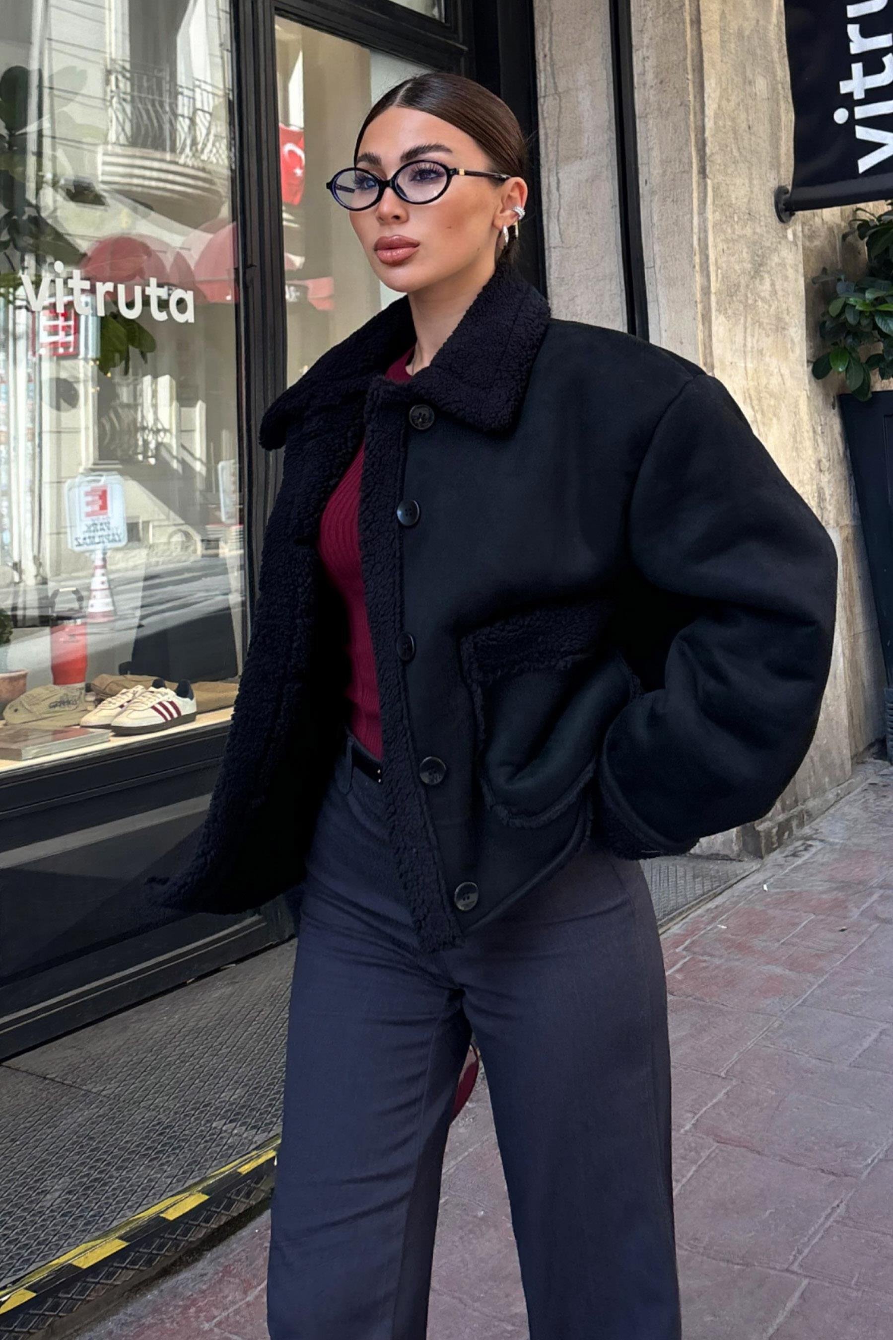 Lolita Uzun Kollu Süet Ceket 6115 R11-A-K4