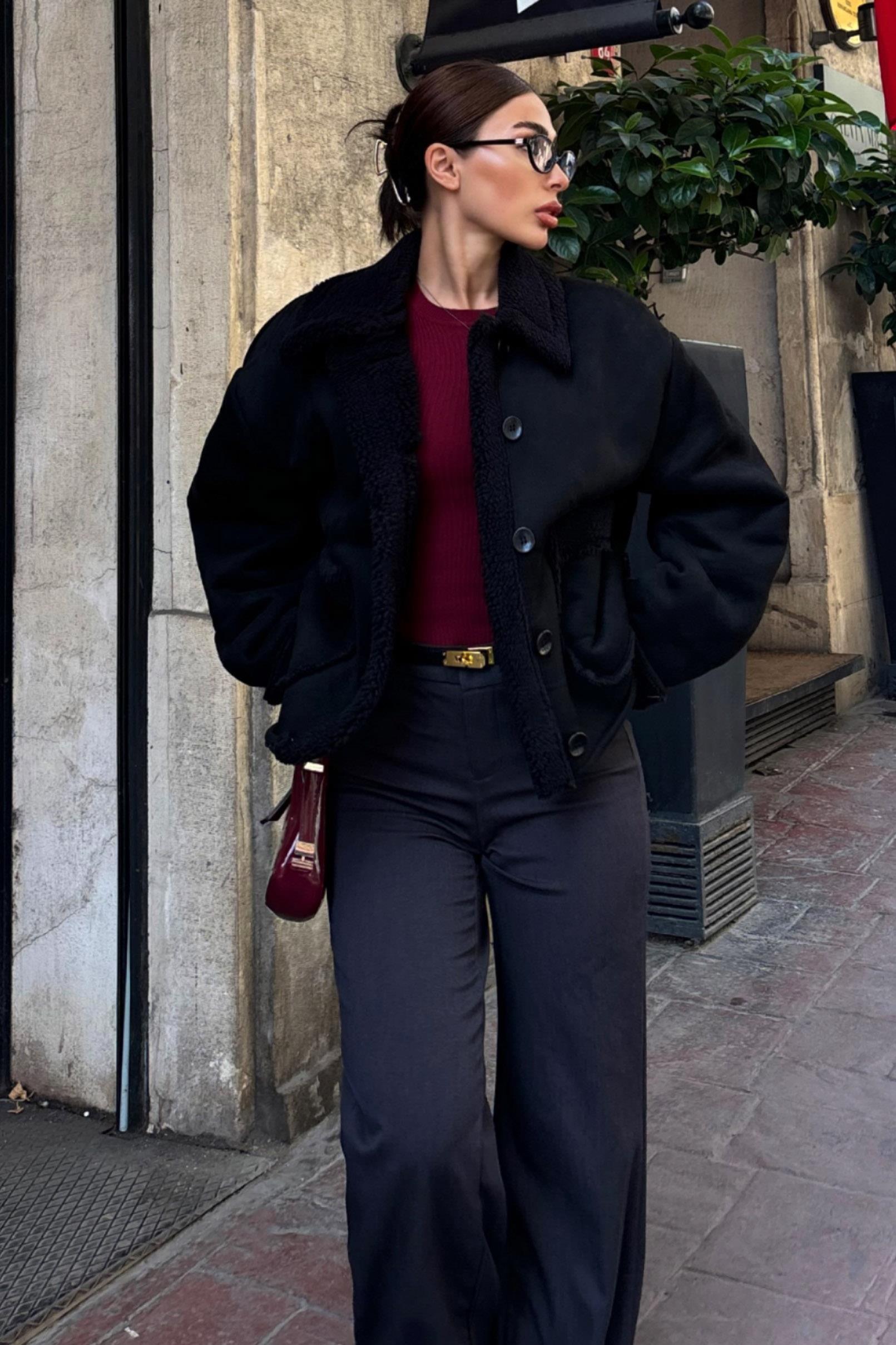 Lolita Uzun Kollu Süet Ceket 6115 R11-A-K4