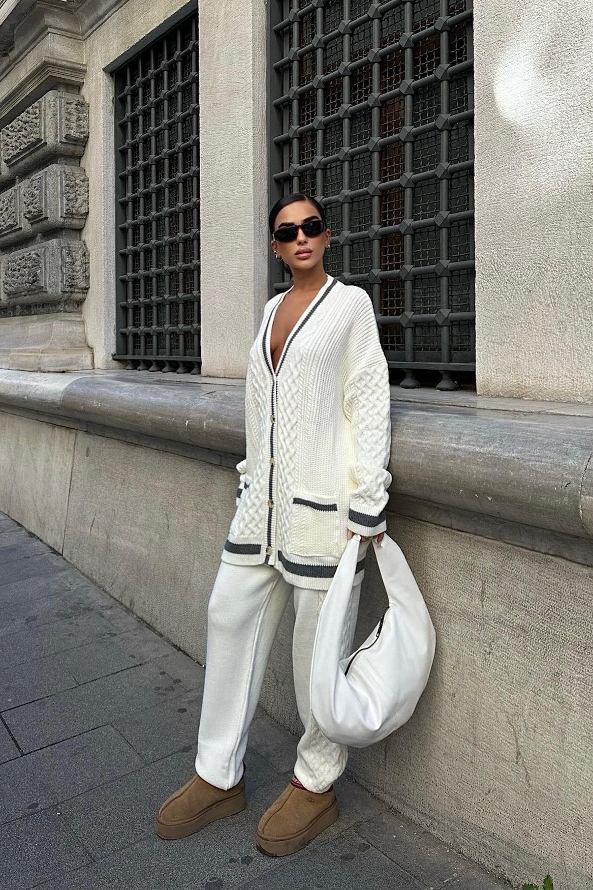 Lunadel Triko Hırka Pantolon Takım 9974